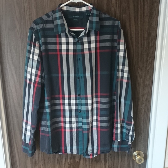 Perry Ellis Men's Plaid Shirt - Multicolor - Picture 1 of 3